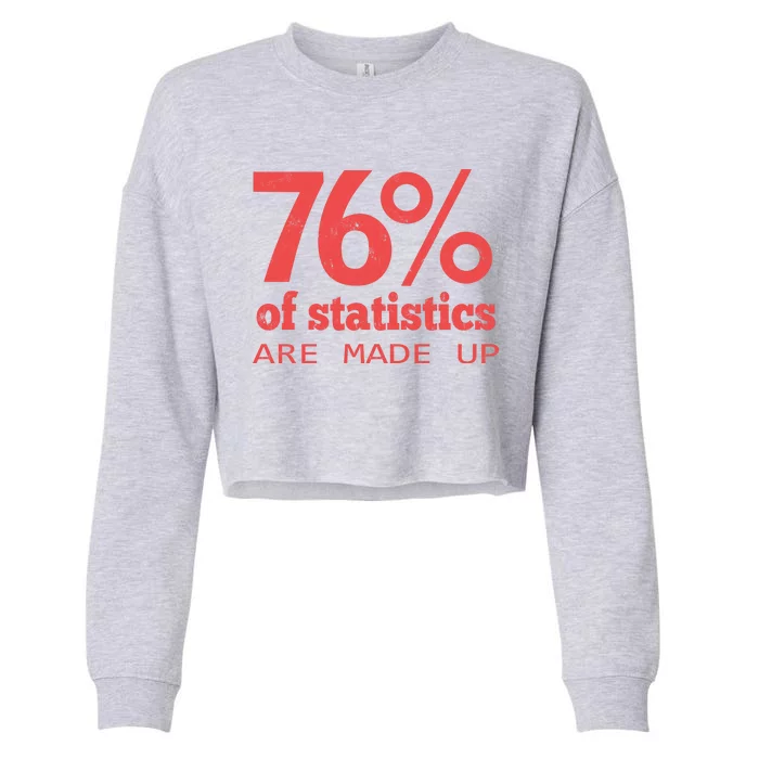 Cool Teksture Design 76% Statistics Patern Cropped Pullover Crew