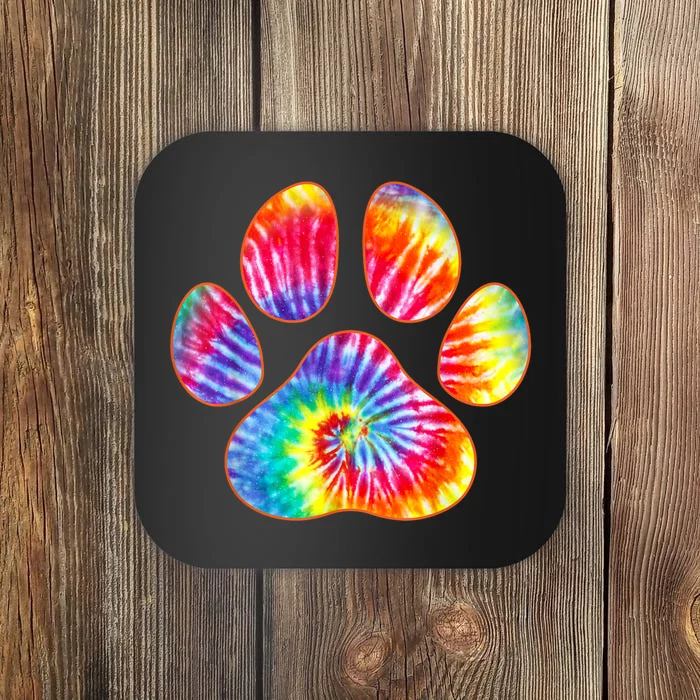 Cute Tie Dye Paw Print Pet Owner Paw Print Tie Dye Dog Lover Coaster