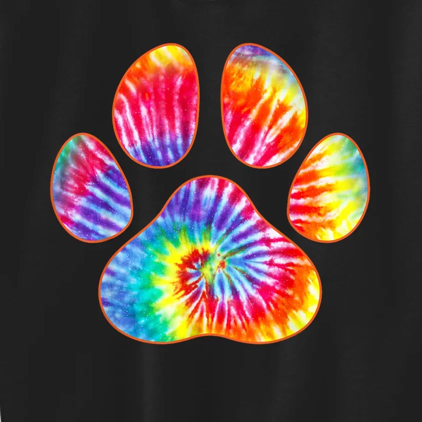 Cute Tie Dye Paw Print Pet Owner Paw Print Tie Dye Dog Lover Kids Sweatshirt