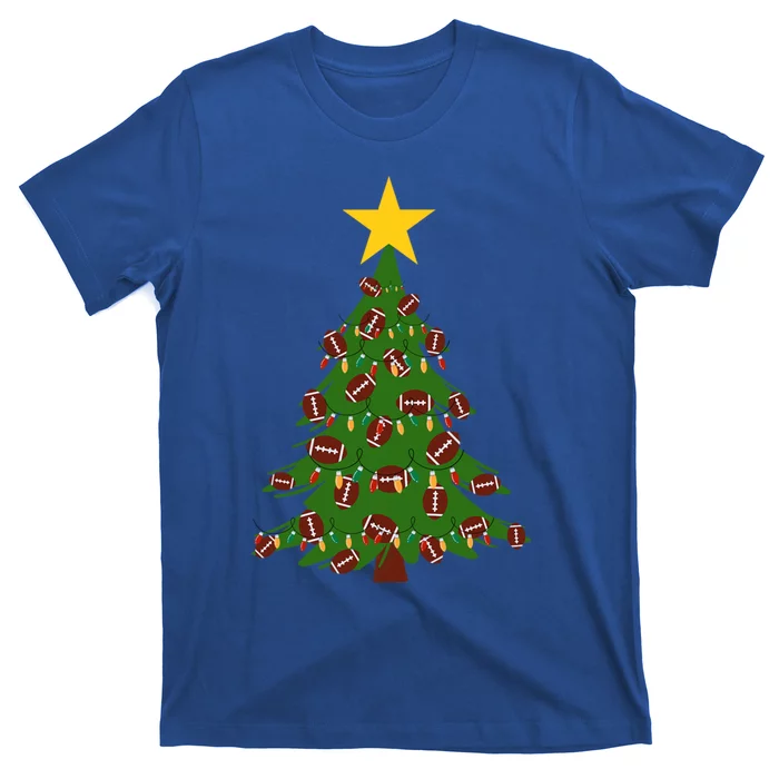 Christmas Tree Decorated With Footballs Christmas Xmas Gift T-Shirt