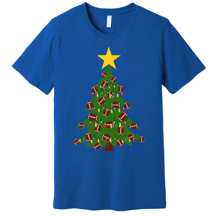 Christmas Tree Decorated With Footballs Christmas Xmas Gift Premium T-Shirt