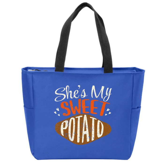 Cute Thanksgiving Day My Sweet Potato Couples Friendsgiving Zip Tote Bag