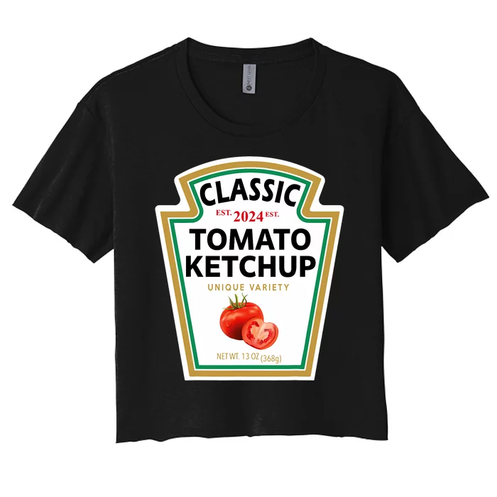 Classic Tomato Diy Halloween Costume Matching Group Women's Crop Top Tee