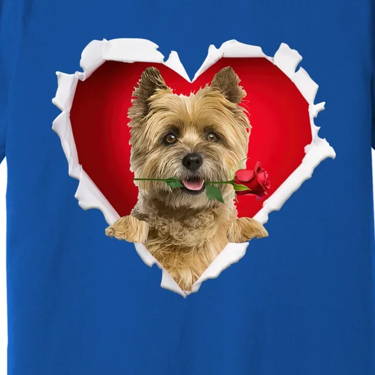 Cairn Terrier Dog Rose Heart Valentines Day Couple Gift Premium T-Shirt