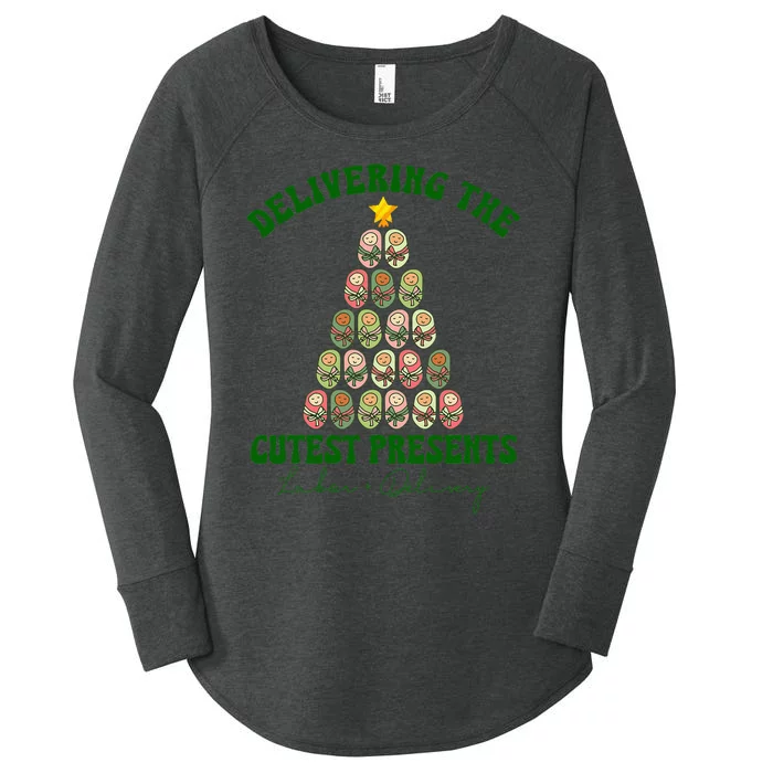 Christmas Tree Delivering The Cutest Presents L D Nurse Women's Perfect Tri Tunic Long Sleeve Shirt