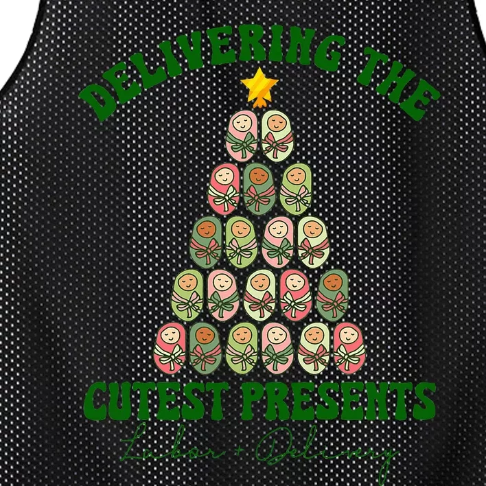 Christmas Tree Delivering The Cutest Presents L D Nurse Mesh Reversible Basketball Jersey Tank