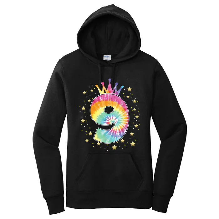 Colorful Tie Dye 9 Year Old Girl 9th Birthday Gifts Women's Pullover Hoodie