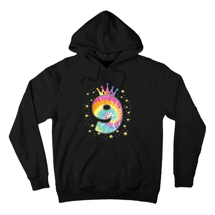 Colorful Tie Dye 9 Year Old Girl 9th Birthday Gifts Tall Hoodie