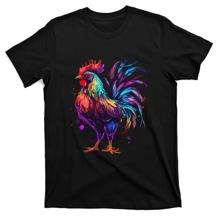 Chicken Tie Dye Hippie Poultry Farmer Farm Vintage Graphic T-Shirt