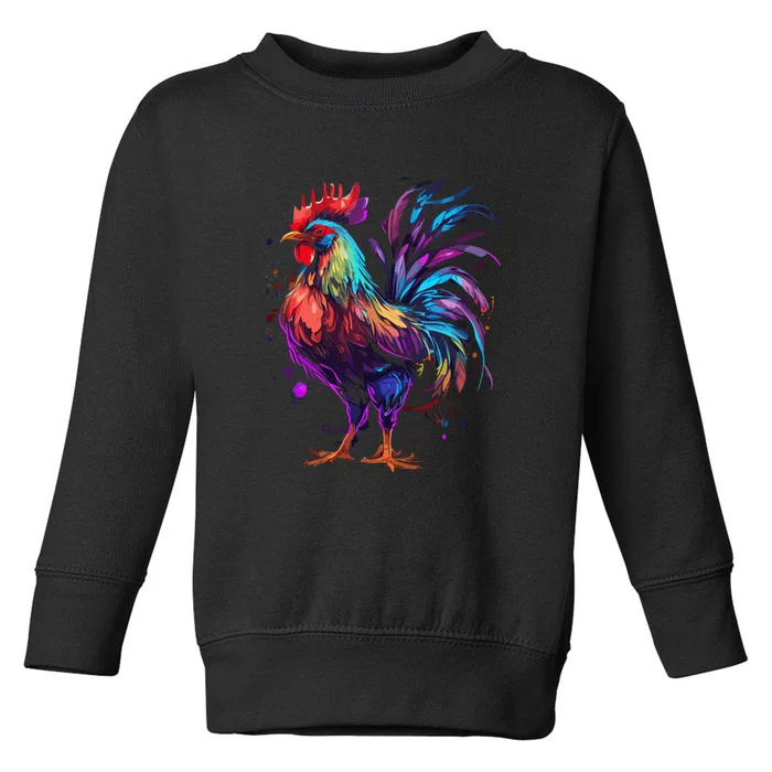 Chicken Tie Dye Hippie Poultry Farmer Farm Vintage Graphic Toddler Sweatshirt