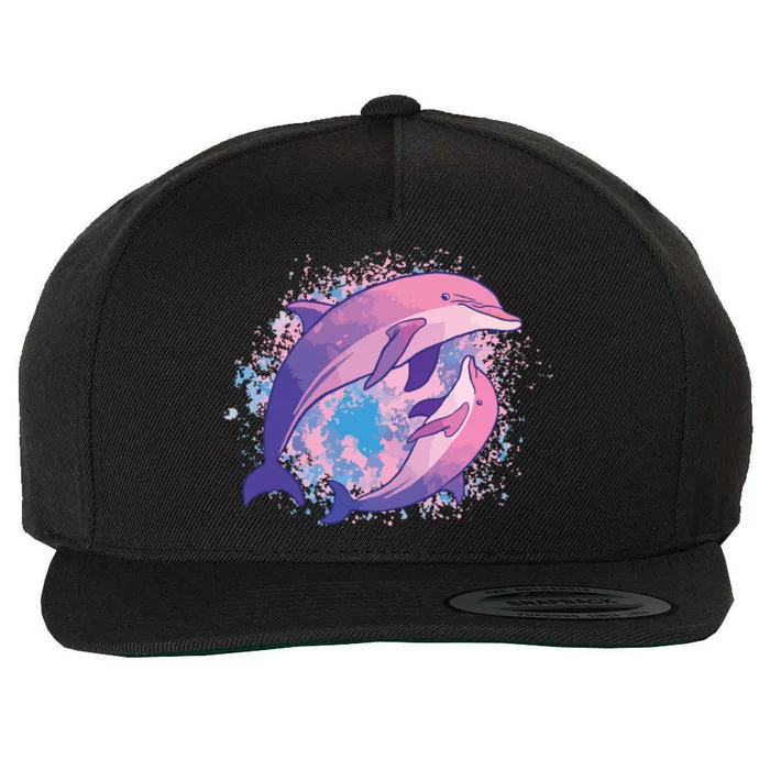 Cute Tiedye Dolphin Parent And Child Dolphins Wool Snapback Cap