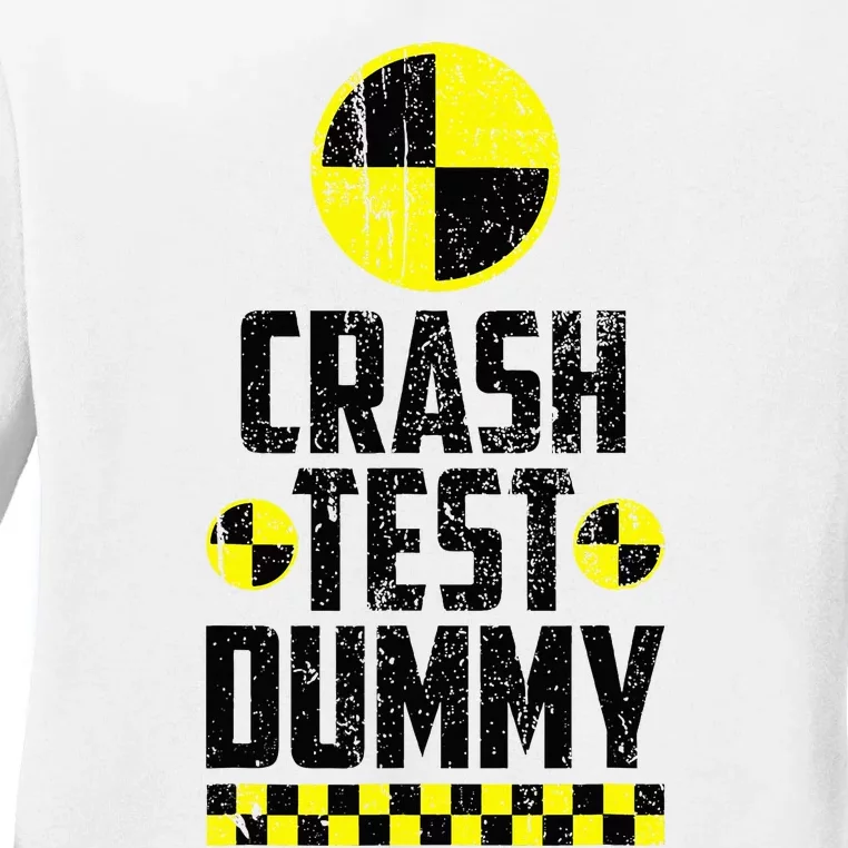 Crash Test Dummy Last Minute Costume Funny Halloween Ladies Long Sleeve Shirt