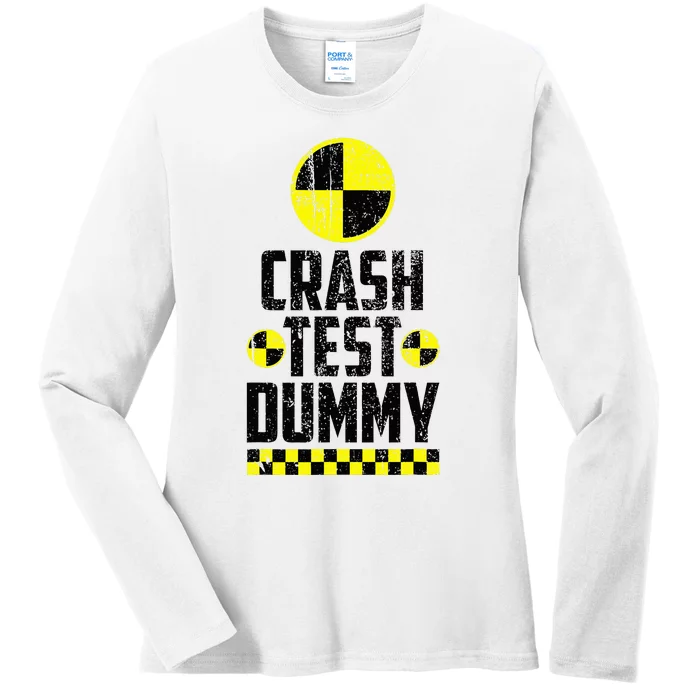 Crash Test Dummy Last Minute Costume Funny Halloween Ladies Long Sleeve Shirt