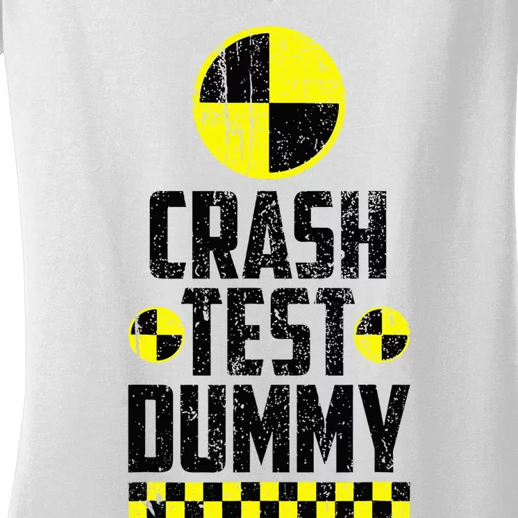 Crash Test Dummy Last Minute Costume Funny Halloween Women's V-Neck T-Shirt