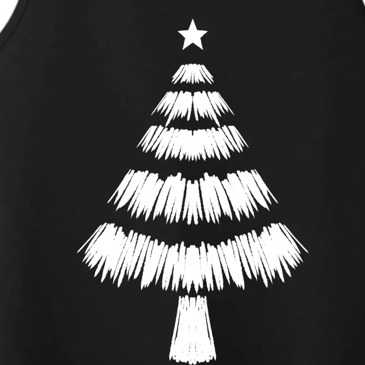 Christmas Tree Doodle Cool White Sketch Xmas Winter Gift Meaningful Gift Performance Tank