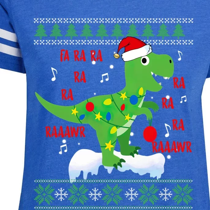 Christmas Tree Dinosaur Fa Ra Ra Rawr Rawr Tgiftrex Xmas Pajama Gift Enza Ladies Jersey Football T-Shirt