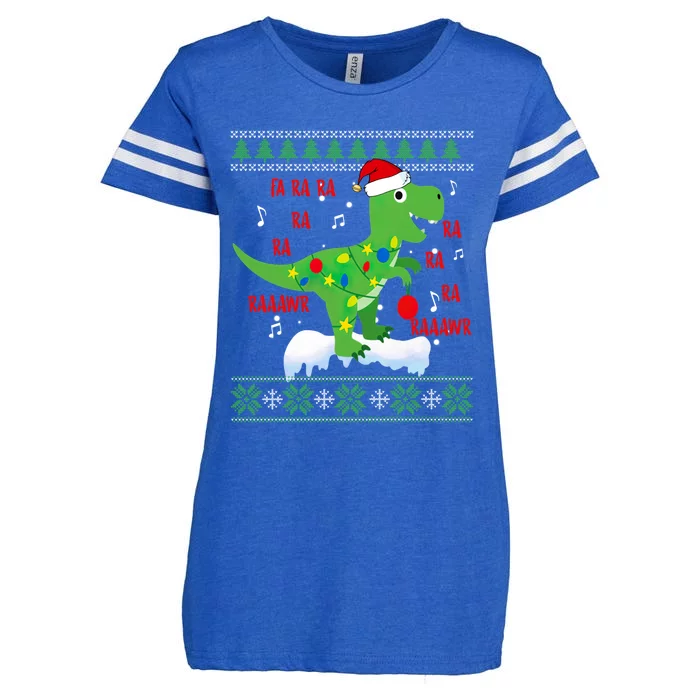 Christmas Tree Dinosaur Fa Ra Ra Rawr Rawr Tgiftrex Xmas Pajama Gift Enza Ladies Jersey Football T-Shirt