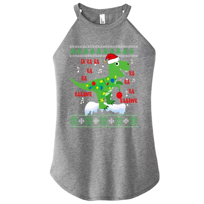 Christmas Tree Dinosaur Fa Ra Ra Rawr Rawr Tgiftrex Xmas Pajama Gift Women’s Perfect Tri Rocker Tank