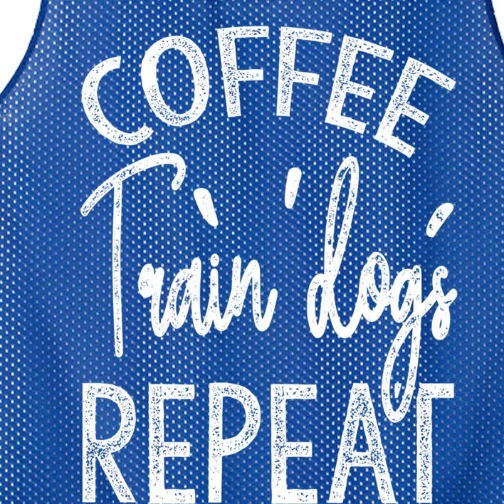 Coffee Train Dogs Repeat Funny Dog Trainer Gift Mesh Reversible Basketball Jersey Tank