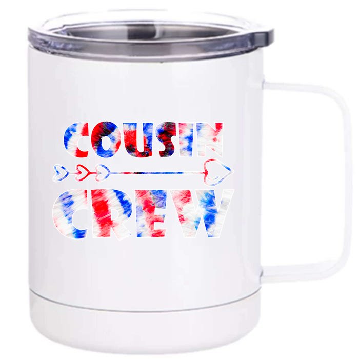 Colorful Tie Dye Team Cousin Squad Cousin Crew Cute Gift Front & Back 12oz Stainless Steel Tumbler Cup