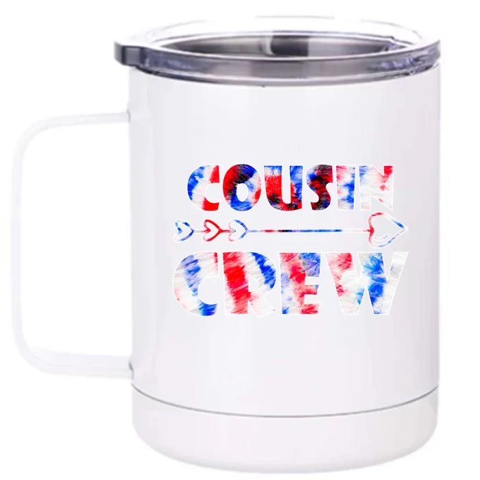 Colorful Tie Dye Team Cousin Squad Cousin Crew Cute Gift Front & Back 12oz Stainless Steel Tumbler Cup