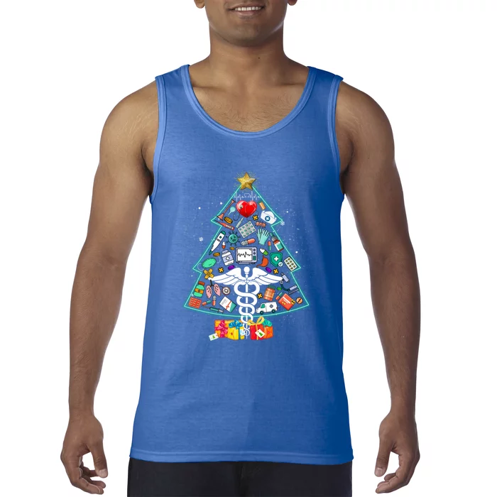 Christmas Tree Doctor Santa Hat Medical Doctor In Snow Gift Tank Top