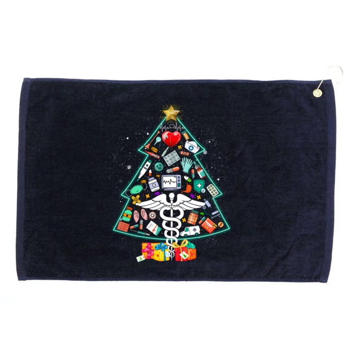 Christmas Tree Doctor Santa Hat Medical Doctor In Snow Gift Grommeted Golf Towel