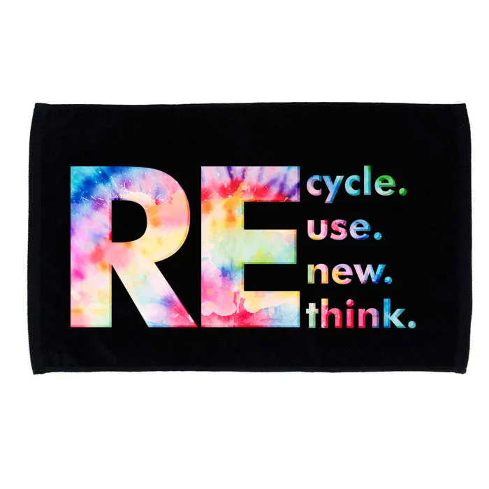 Colorful Tie Dye Recycle Reuse Renew Rethink Celebrate Earth Day Microfiber Hand Towel