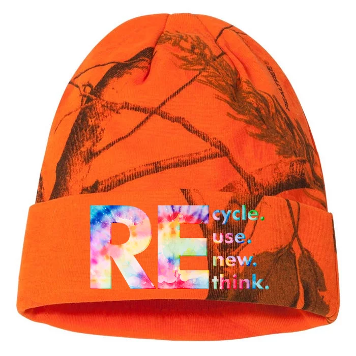 Colorful Tie Dye Recycle Reuse Renew Rethink Celebrate Earth Day Kati - 12in Camo Beanie