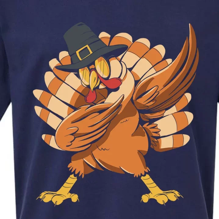 Cute Turkey Dabbing Gift Sueded Cloud Jersey T-Shirt