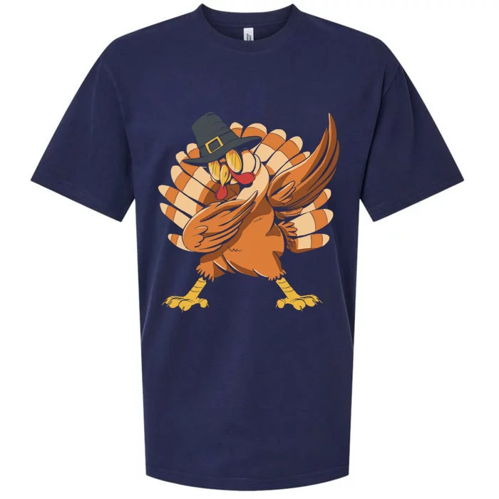 Cute Turkey Dabbing Gift Sueded Cloud Jersey T-Shirt