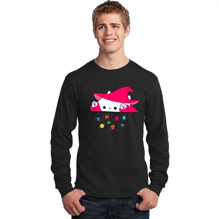 Cat Throwing Dice Tabletop Games Tall Long Sleeve T-Shirt