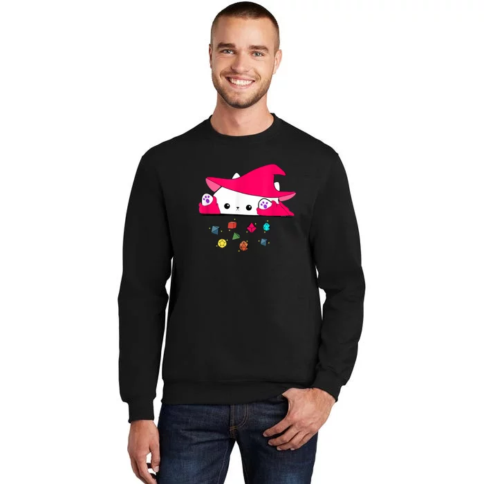 Cat Throwing Dice Tabletop Games Tall Sweatshirt