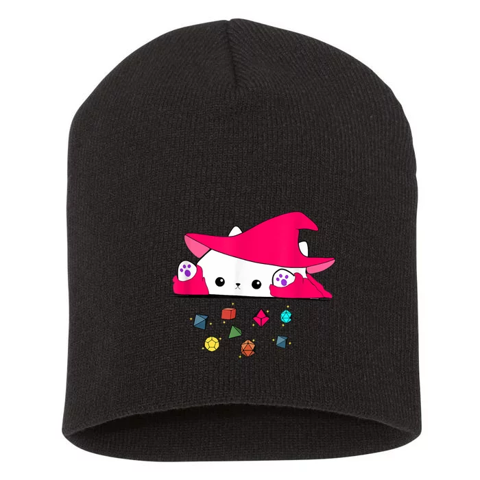 Cat Throwing Dice Tabletop Games Short Acrylic Beanie