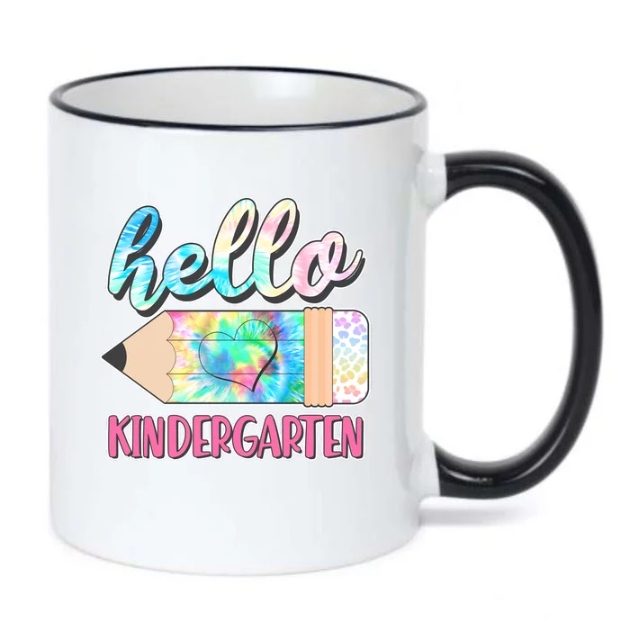 Cute Tie Dye Pencil Hello Kindergarten Black Color Changing Mug