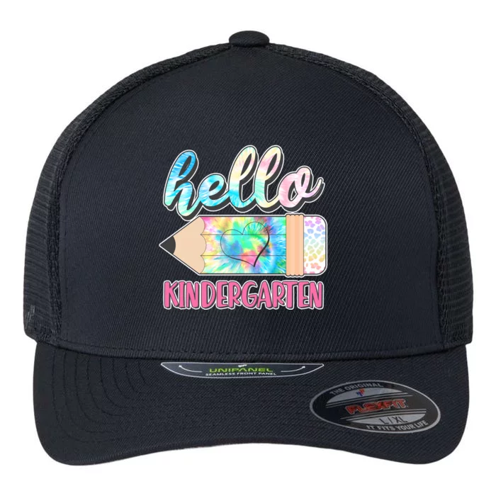 Cute Tie Dye Pencil Hello Kindergarten Flexfit Unipanel Trucker Cap