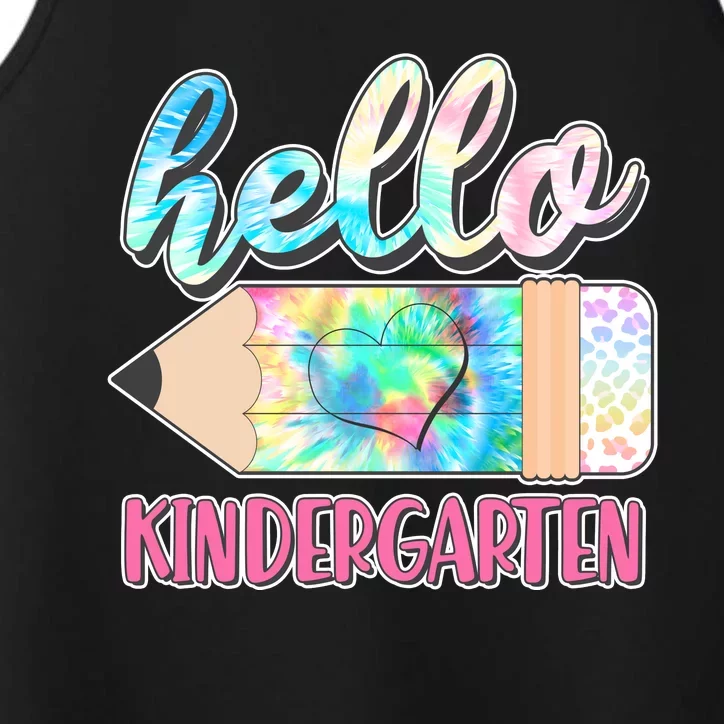 Cute Tie Dye Pencil Hello Kindergarten Performance Tank