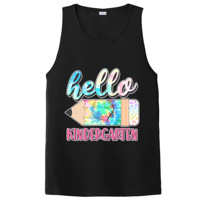 Cute Tie Dye Pencil Hello Kindergarten Performance Tank