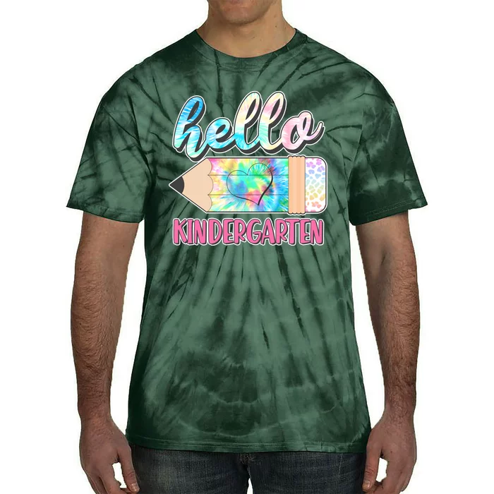 Cute Tie Dye Pencil Hello Kindergarten Tie-Dye T-Shirt