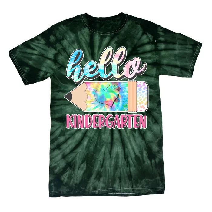 Cute Tie Dye Pencil Hello Kindergarten Tie-Dye T-Shirt