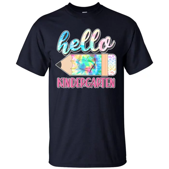 Cute Tie Dye Pencil Hello Kindergarten Tall T-Shirt