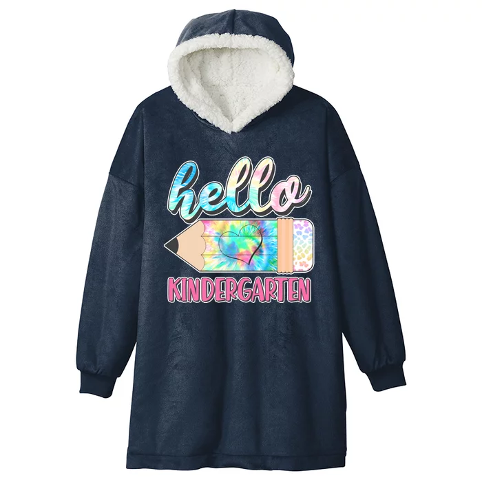 Cute Tie Dye Pencil Hello Kindergarten Hooded Wearable Blanket