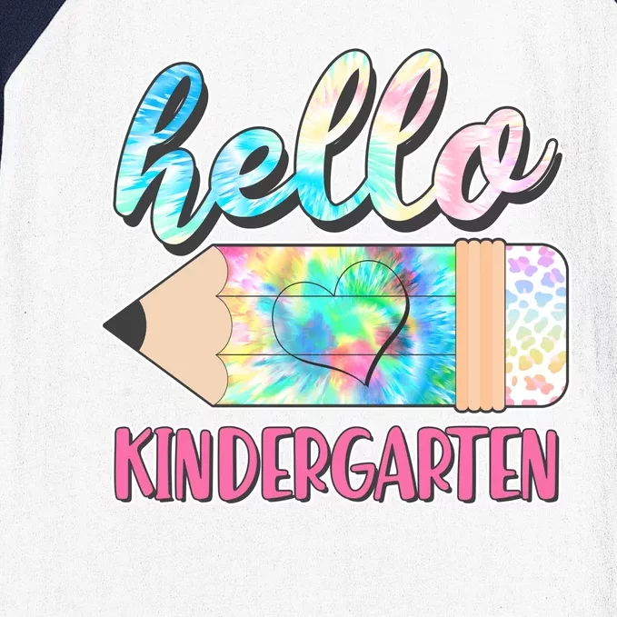 Cute Tie Dye Pencil Hello Kindergarten Baseball Sleeve Shirt