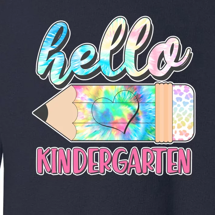 Cute Tie Dye Pencil Hello Kindergarten Toddler Sweatshirt