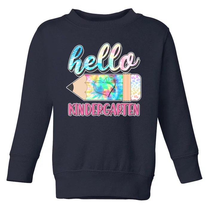 Cute Tie Dye Pencil Hello Kindergarten Toddler Sweatshirt