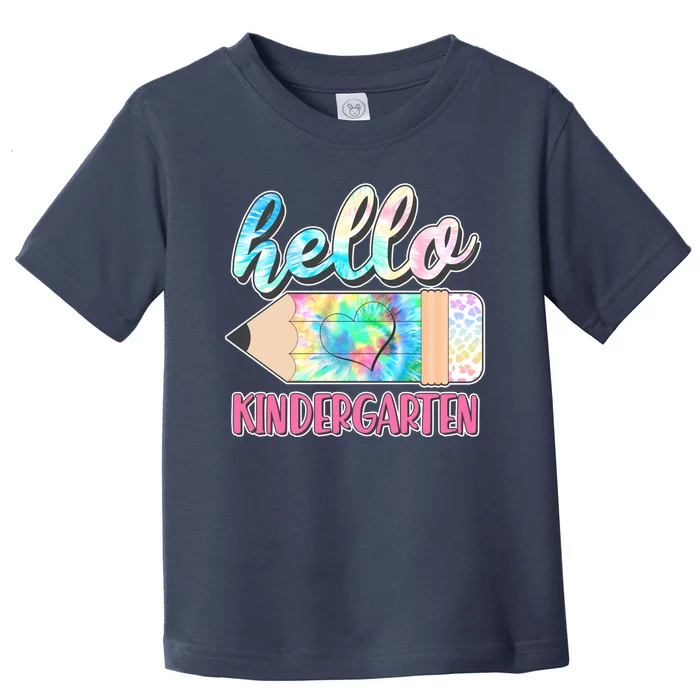 Cute Tie Dye Pencil Hello Kindergarten Toddler T-Shirt