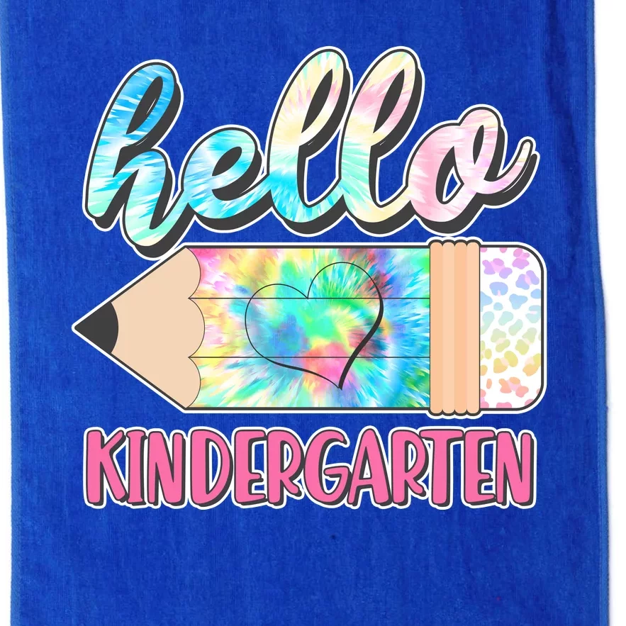 Cute Tie Dye Pencil Hello Kindergarten Platinum Collection Golf Towel