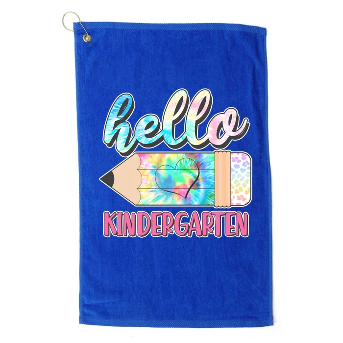 Cute Tie Dye Pencil Hello Kindergarten Platinum Collection Golf Towel