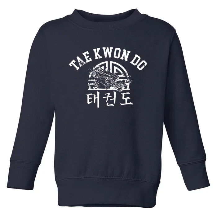 Cool Taekwondo Dragon Vintage Style Tae Kwon Do Tee Toddler Sweatshirt