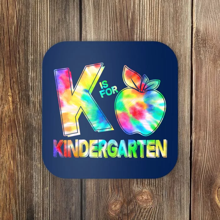 Cute Tie Dye K Is For Kindergarten Coaster